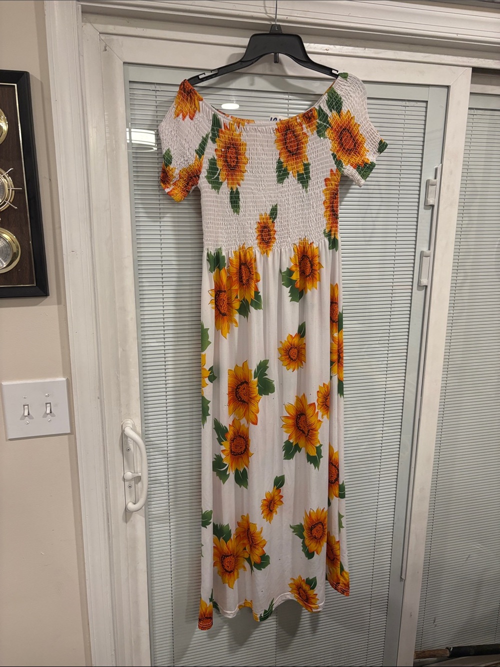 White Sunflower bodice Maxi Dress